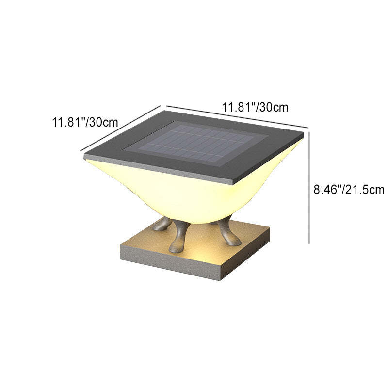 Minimalist Square Acrylic Stainless Steel Solar Post Light