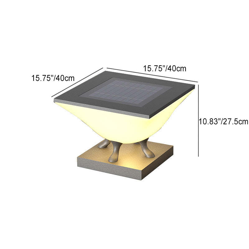 Minimalist Square Acrylic Stainless Steel Solar Post Light
