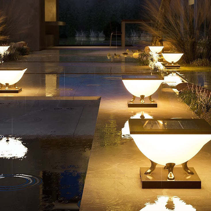 Minimalist Square Acrylic Stainless Steel Solar Post Light