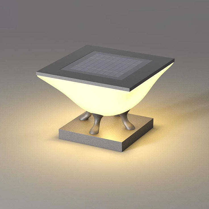 Minimalist Square Acrylic Stainless Steel Solar Post Light