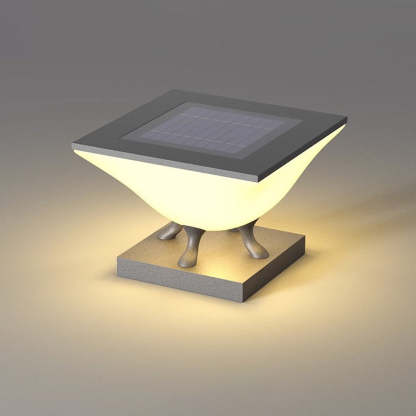 Minimalist Square Acrylic Stainless Steel Solar Post Light