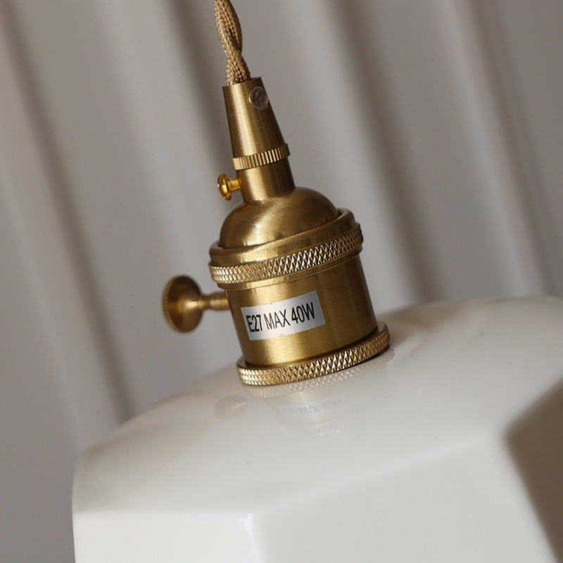 Japanese Drum Ceramic Copper Pendant Light