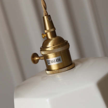 Japanese Drum Ceramic Copper Pendant Light