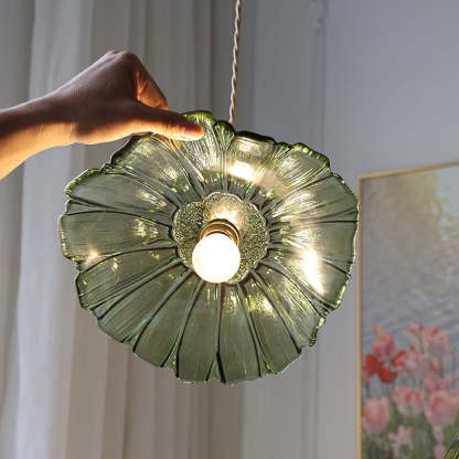 Nordic Flower Glass Copper Pendant Light