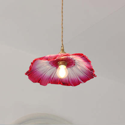 Nordic Flower Glass Copper Pendant Light