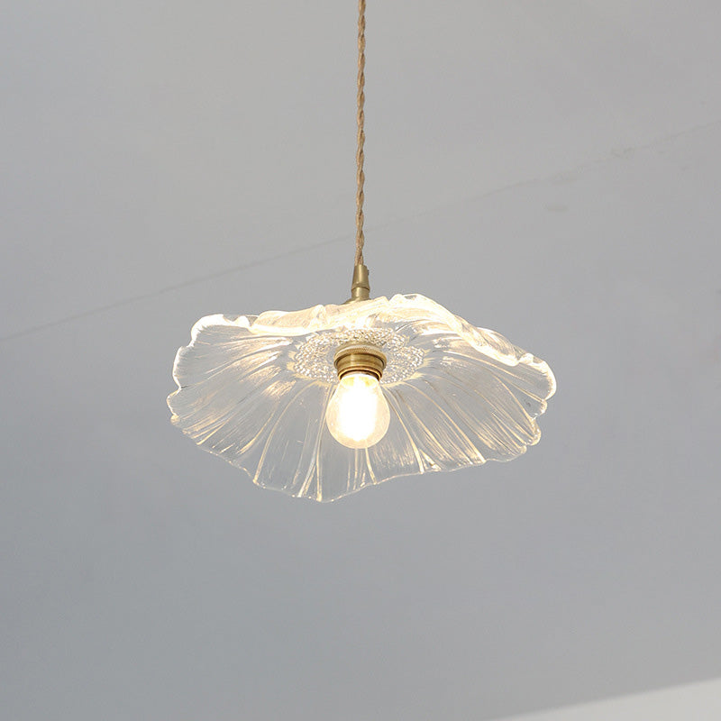 Nordic Flower Glass Copper Pendant Light