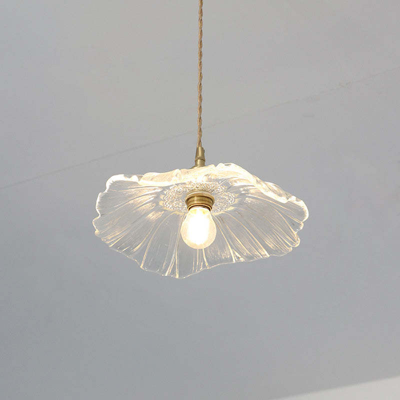 Nordic Flower Glass Copper Pendant Light