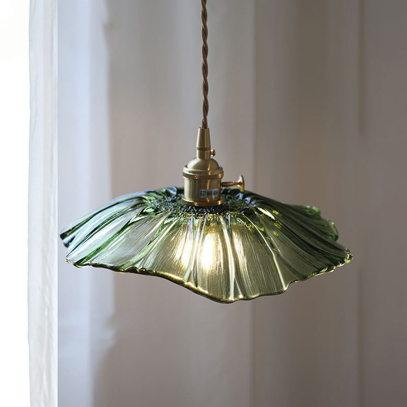 Nordic Flower Glass Copper Pendant Light