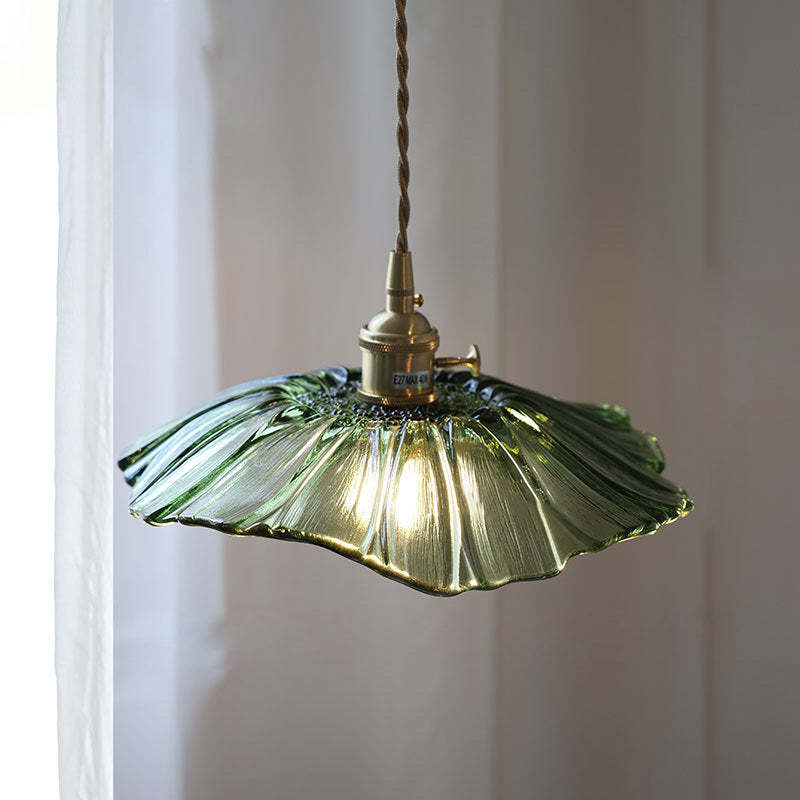 Nordic Flower Glass Copper Pendant Light
