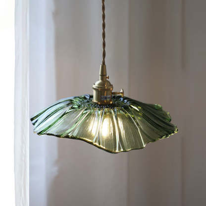 Nordic Flower Glass Copper Pendant Light