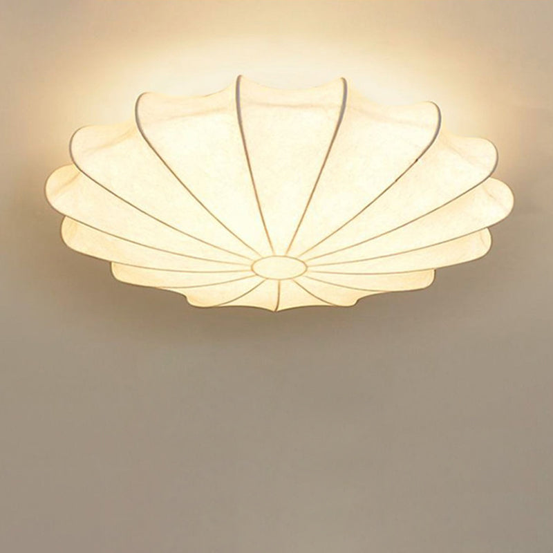 Japanese Round Iron Silk 3-Light Flush Mount