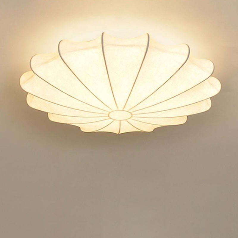 Japanese Round Iron Silk 3-Light Flush Mount