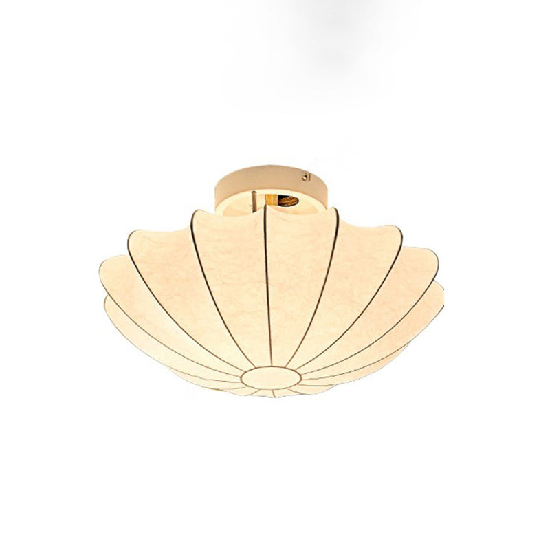 Japanese Round Iron Silk 3-Light Flush Mount