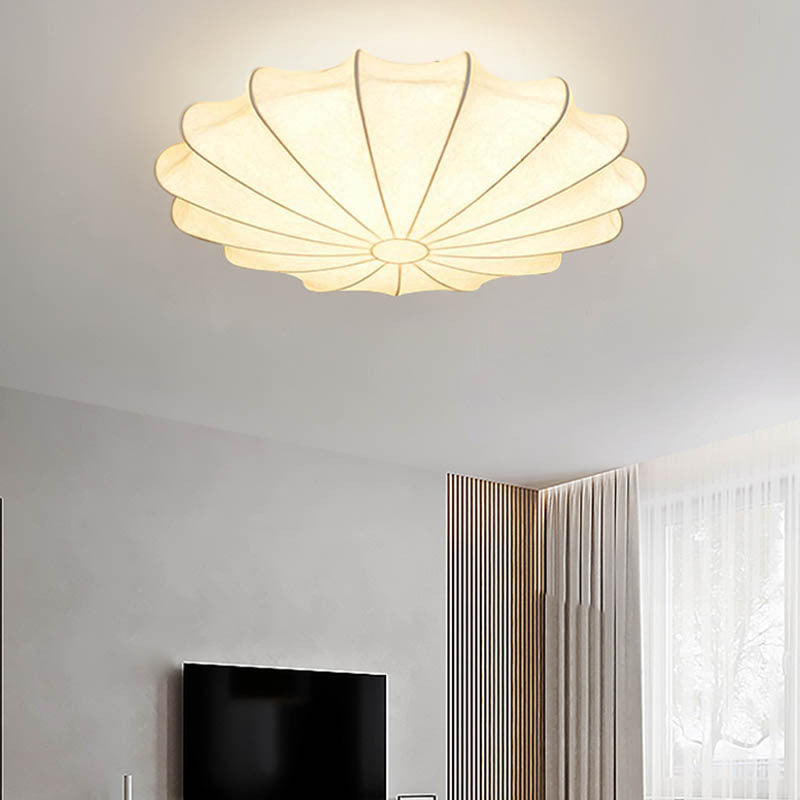 Japanese Round Iron Silk 3-Light Flush Mount