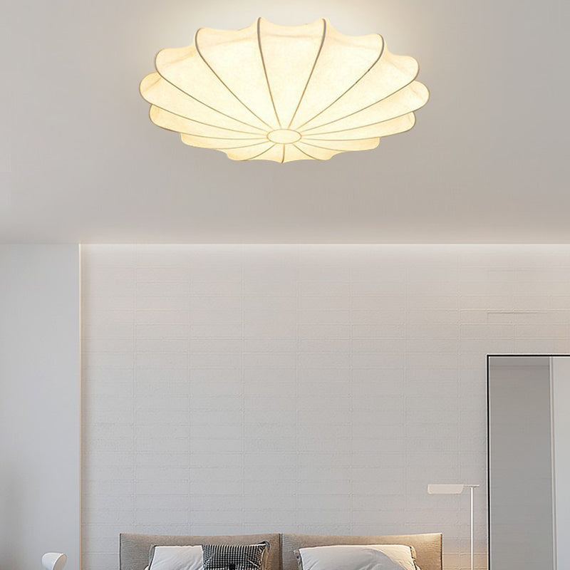 Japanese Round Iron Silk 3-Light Flush Mount
