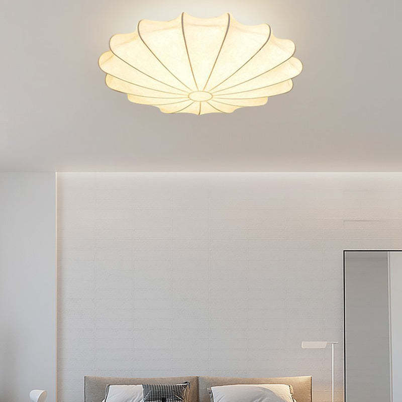 Japanese Round Iron Silk 3-Light Flush Mount