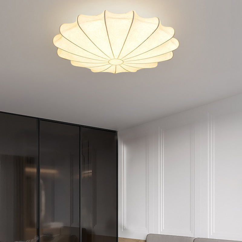 Japanese Round Iron Silk 3-Light Flush Mount