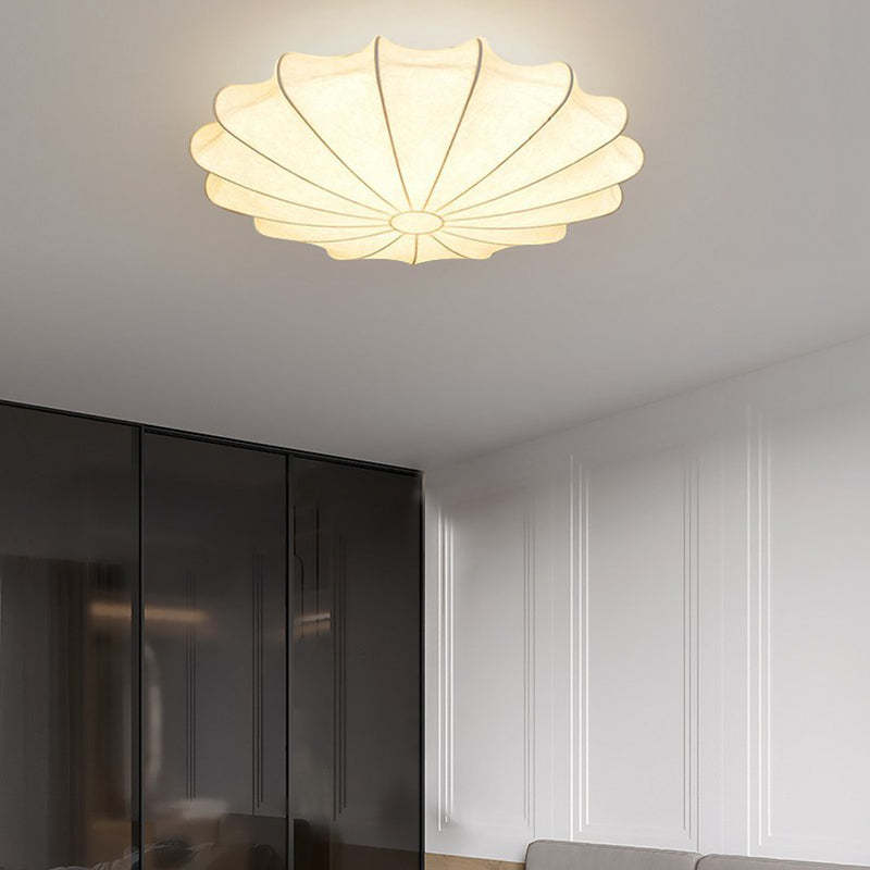 Japanese Round Iron Silk 3-Light Flush Mount