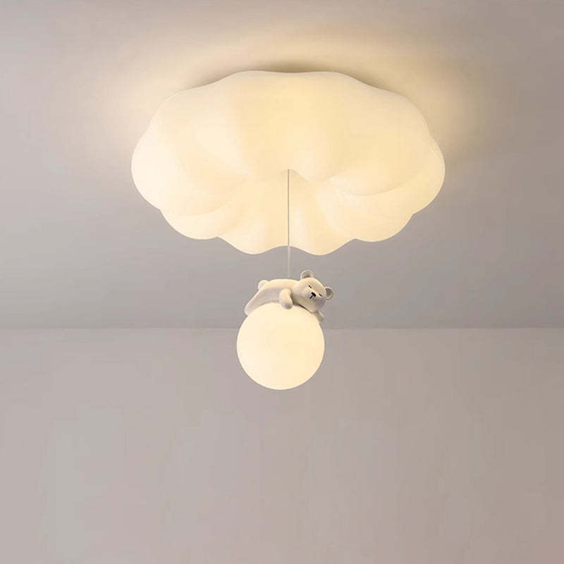 Contemporary Cloud Iron Plastic LED Kids Flush Mount Light