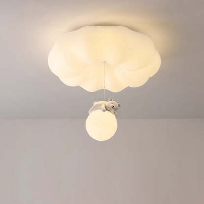 Contemporary Cloud Iron Plastic LED Kids Flush Mount Light