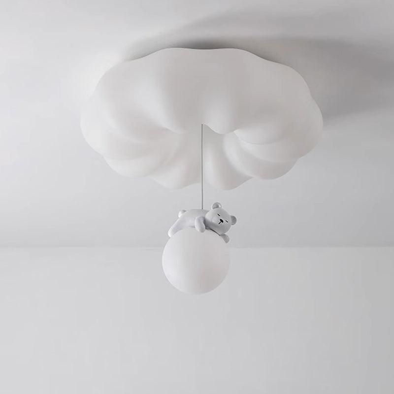 Contemporary Cloud Iron Plastic LED Kids Flush Mount Light