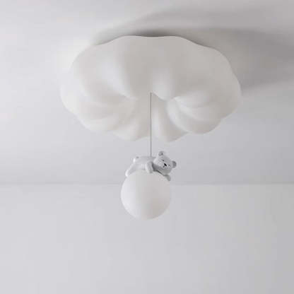 Contemporary Cloud Iron Plastic LED Kids Flush Mount Light