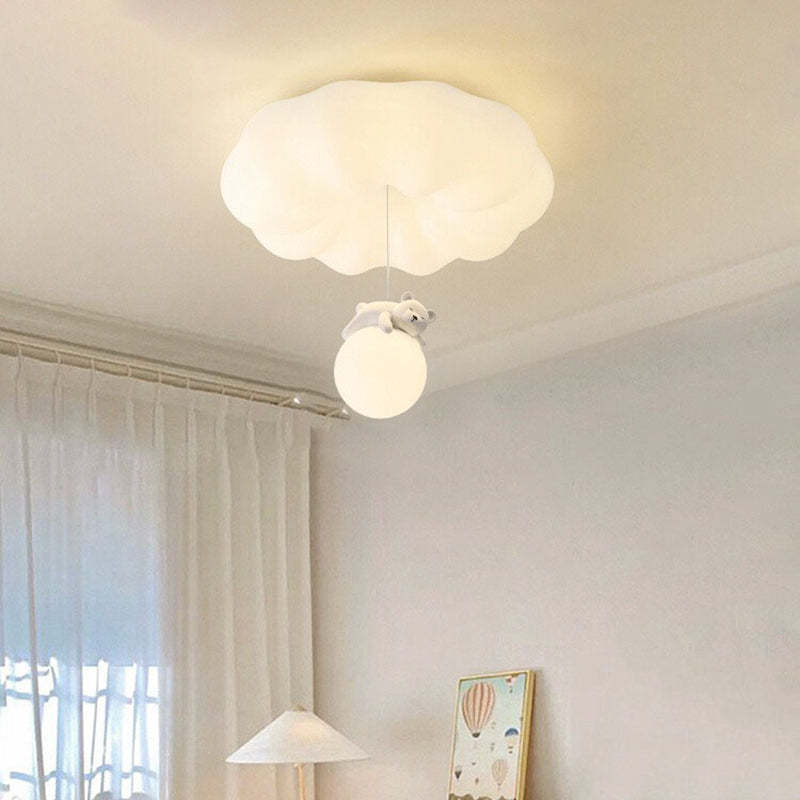 Contemporary Cloud Iron Plastic LED Kids Flush Mount Light