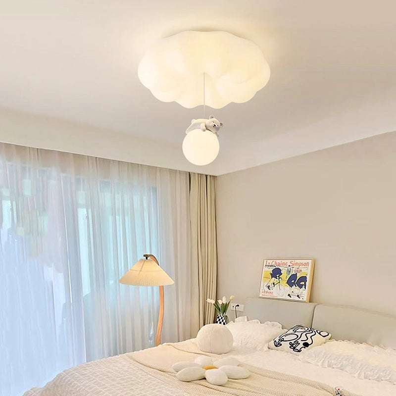 Contemporary Cloud Iron Plastic LED Kids Flush Mount Light