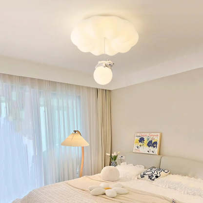 Contemporary Cloud Iron Plastic LED Kids Flush Mount Light