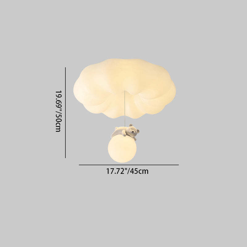 Contemporary Cloud Iron Plastic LED Kids Flush Mount Light