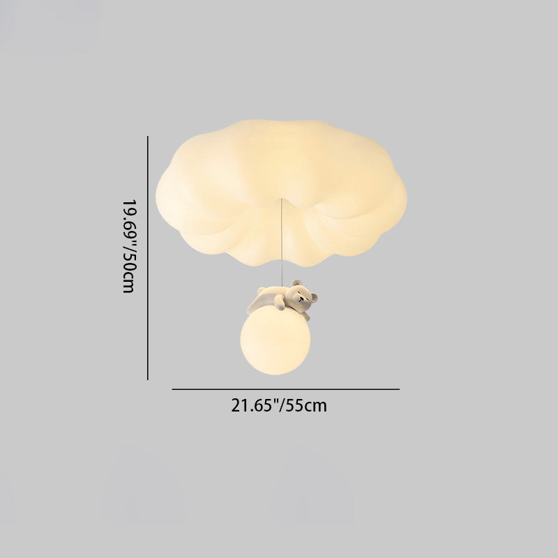 Contemporary Cloud Iron Plastic LED Kids Flush Mount Light