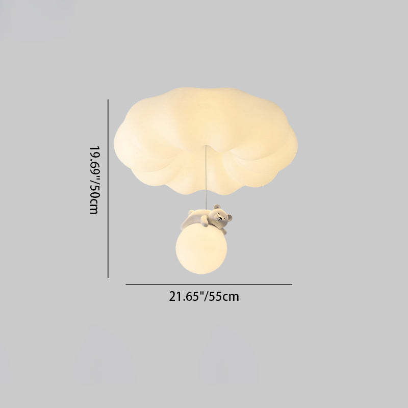 Contemporary Cloud Iron Plastic LED Kids Flush Mount Light