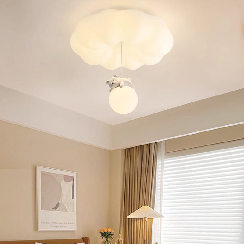 Contemporary Cloud Iron Plastic LED Kids Flush Mount Light