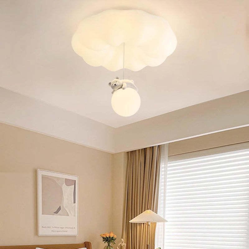 Contemporary Cloud Iron Plastic LED Kids Flush Mount Light