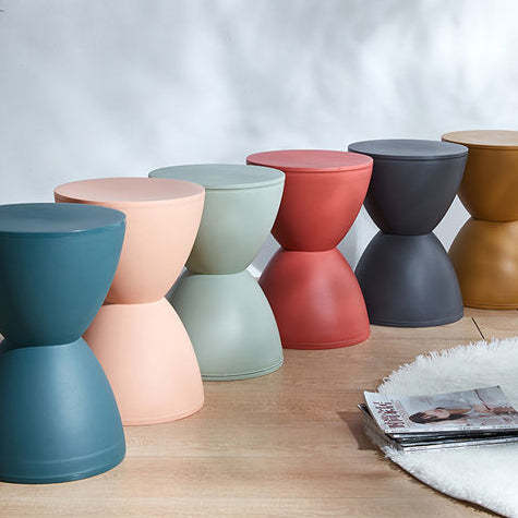 Minimalist Hourglass Low Stool — Pink