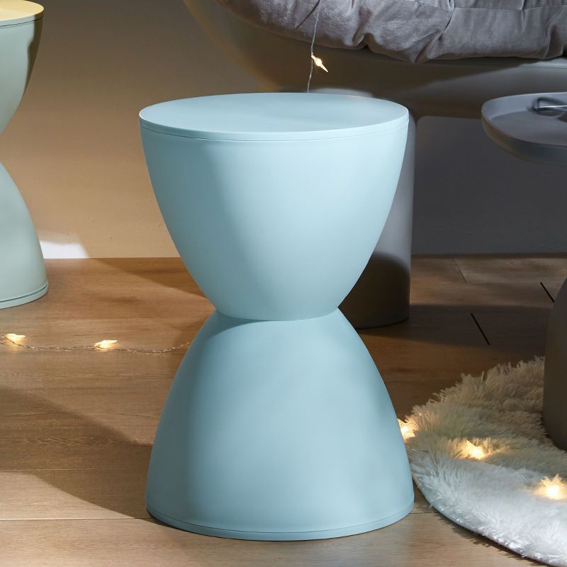 Minimalist Hourglass Low Stool — Yellow