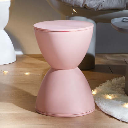 Minimalist Hourglass Low Stool — Khaki