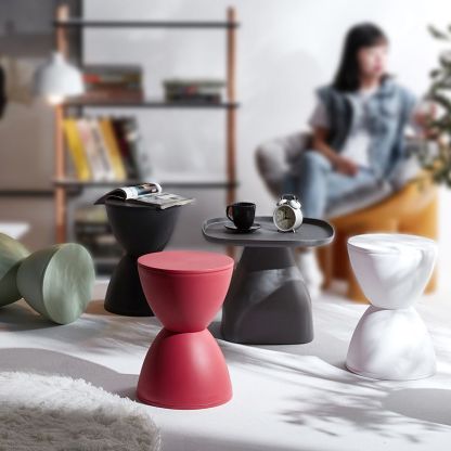Minimalist Hourglass Low Stool