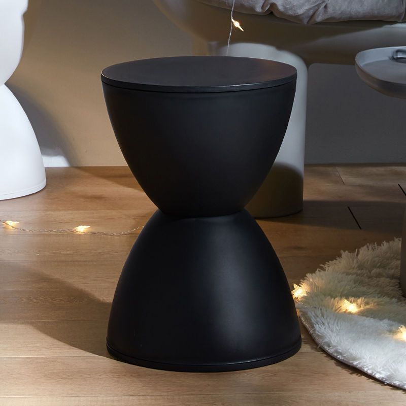 Minimalist Hourglass Low Stool — White