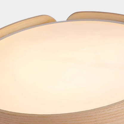 Nordic Round Wooden Edge LED Flush Mount Light