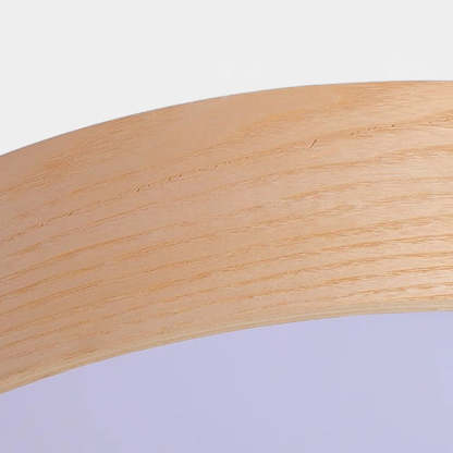 Nordic Round Wooden Edge LED Flush Mount Light