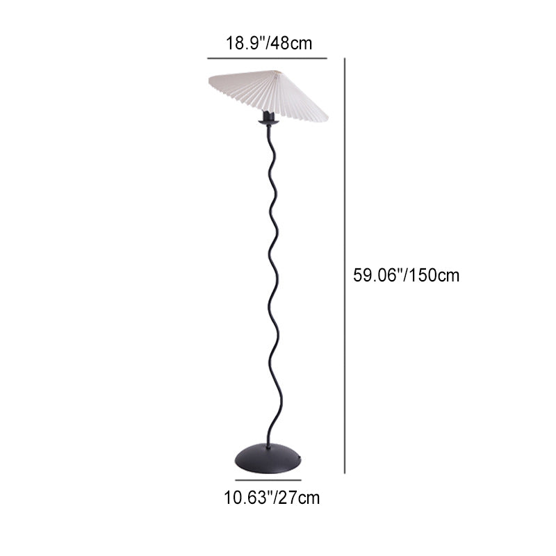 Japanese Fabric Iron Umbrella Floor Lamp