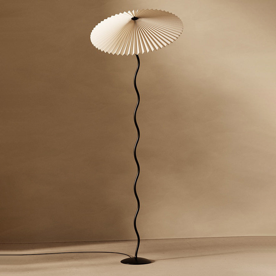 Japanese Fabric Iron Umbrella Floor Lamp