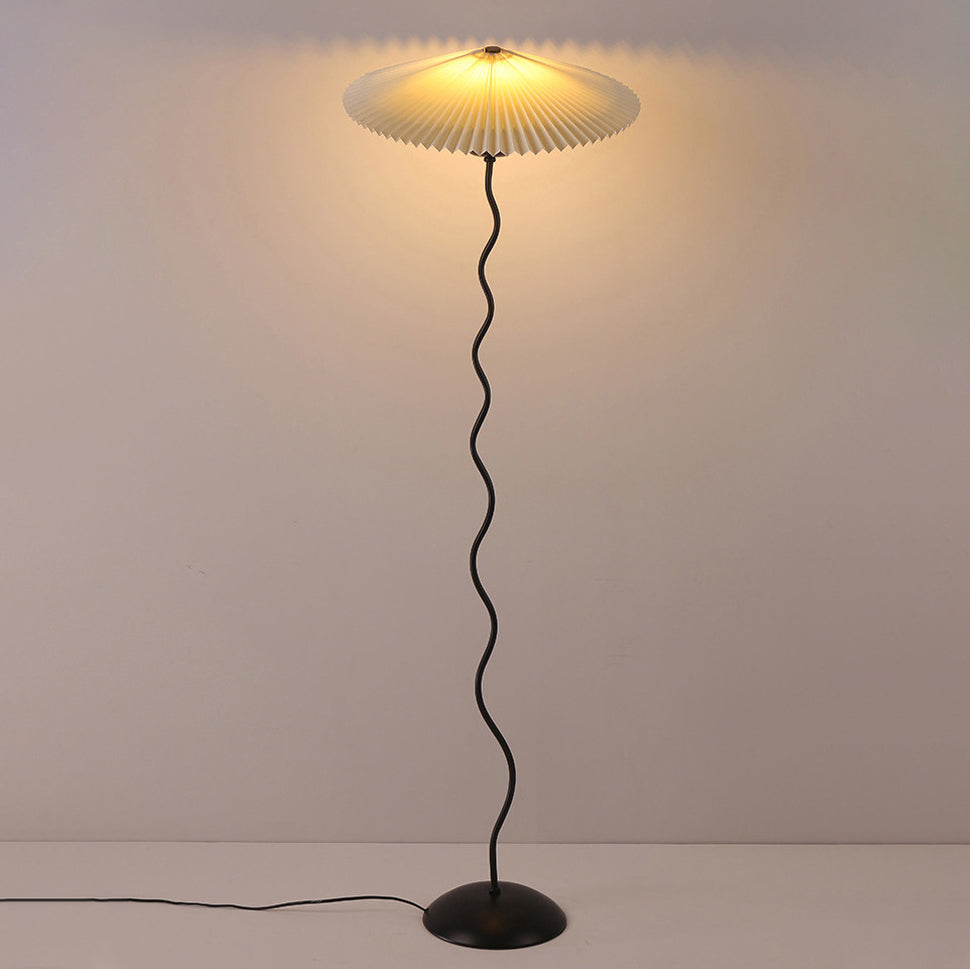 Japanese Fabric Iron Umbrella Floor Lamp