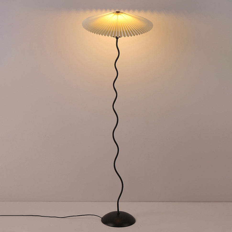 Japanese Fabric Iron Umbrella Floor Lamp