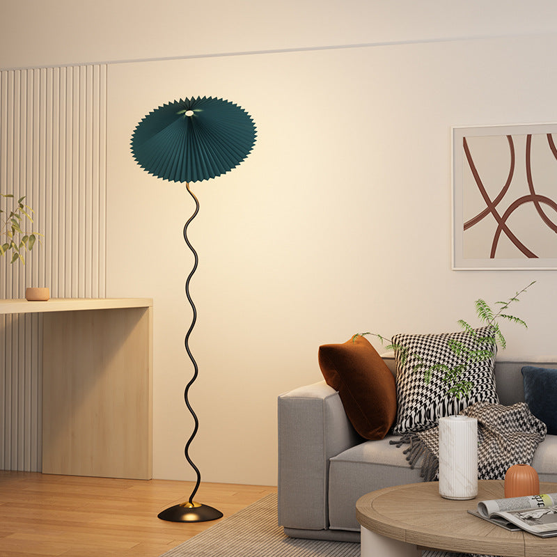 Japanese Fabric Iron Umbrella Floor Lamp