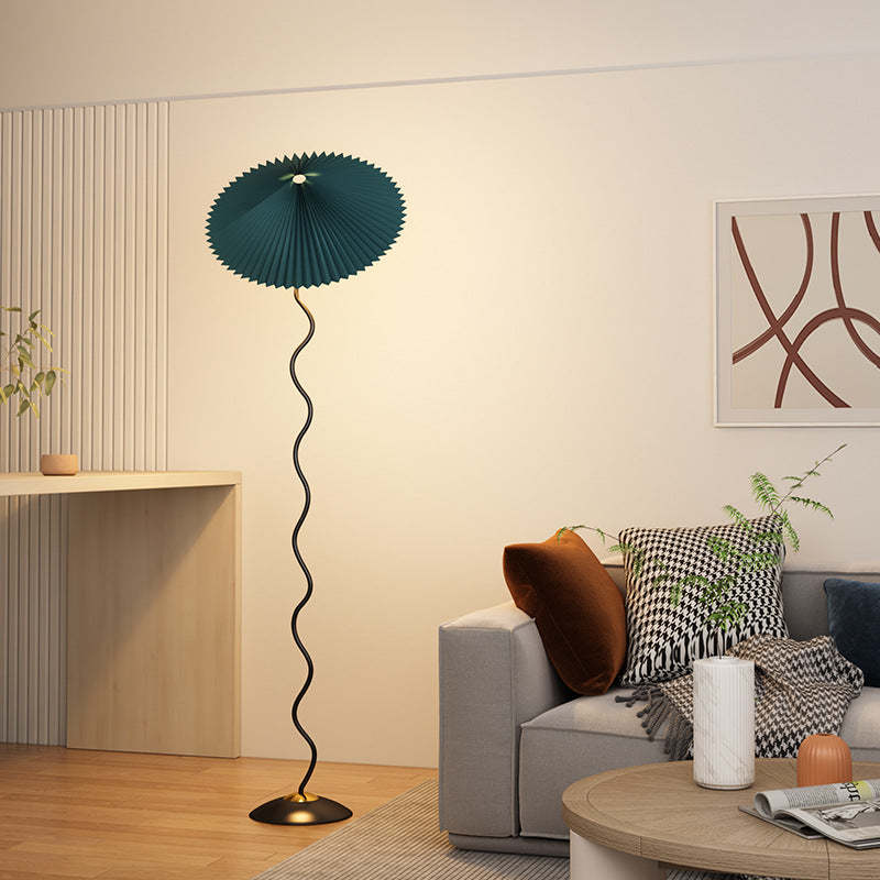 Japanese Fabric Iron Umbrella Floor Lamp