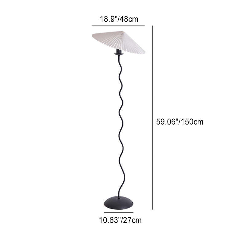 Japanese Fabric Iron Umbrella Floor Lamp
