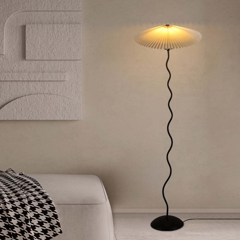 Japanese Fabric Iron Umbrella Floor Lamp