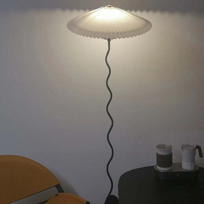 Japanese Fabric Iron Umbrella Floor Lamp